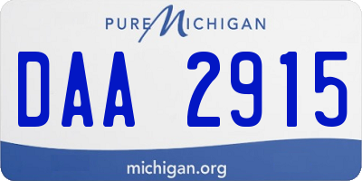 MI license plate DAA2915