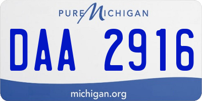 MI license plate DAA2916