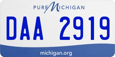 MI license plate DAA2919