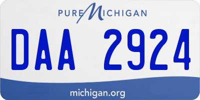 MI license plate DAA2924
