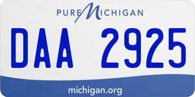 MI license plate DAA2925