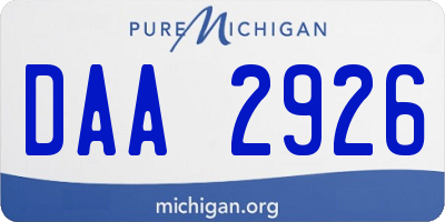 MI license plate DAA2926