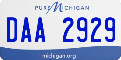 MI license plate DAA2929
