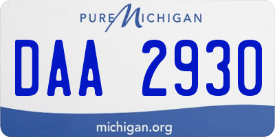 MI license plate DAA2930