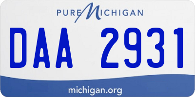 MI license plate DAA2931