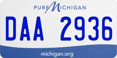 MI license plate DAA2936