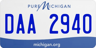 MI license plate DAA2940