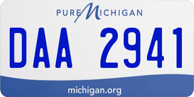 MI license plate DAA2941