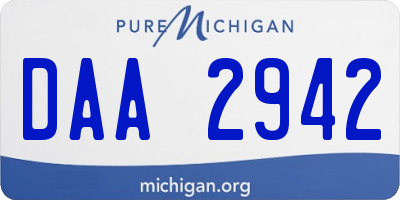 MI license plate DAA2942