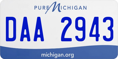 MI license plate DAA2943