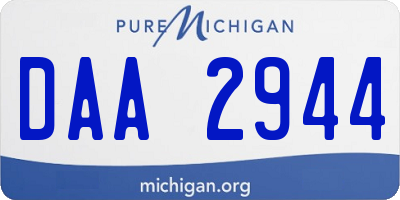 MI license plate DAA2944