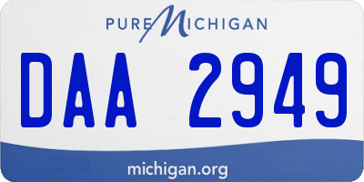 MI license plate DAA2949