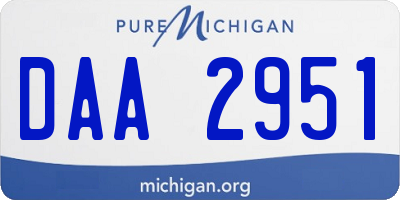 MI license plate DAA2951