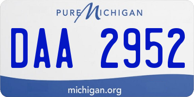 MI license plate DAA2952