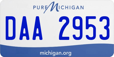 MI license plate DAA2953