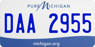 MI license plate DAA2955
