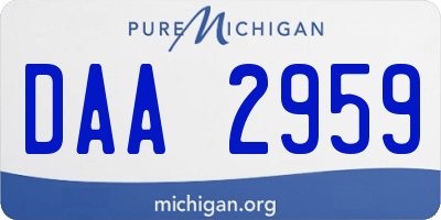 MI license plate DAA2959