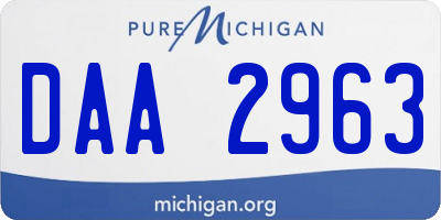 MI license plate DAA2963