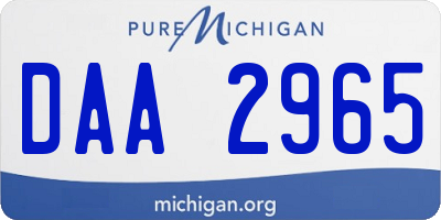 MI license plate DAA2965