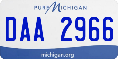 MI license plate DAA2966
