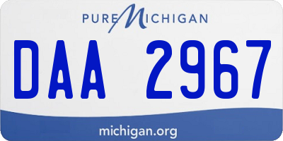 MI license plate DAA2967