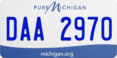 MI license plate DAA2970