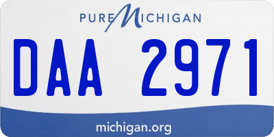 MI license plate DAA2971