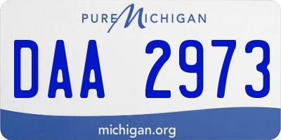 MI license plate DAA2973