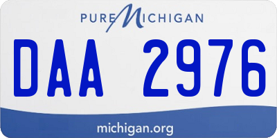 MI license plate DAA2976