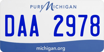 MI license plate DAA2978