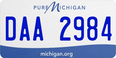 MI license plate DAA2984