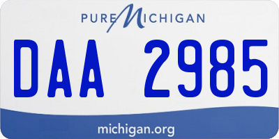 MI license plate DAA2985