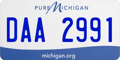 MI license plate DAA2991