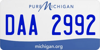 MI license plate DAA2992