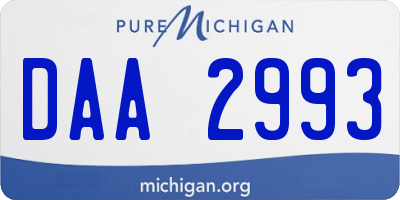 MI license plate DAA2993