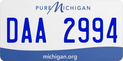 MI license plate DAA2994