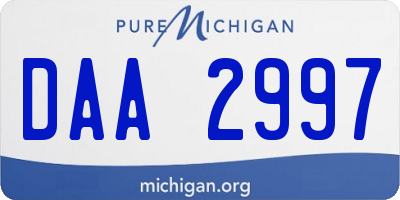 MI license plate DAA2997