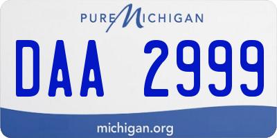 MI license plate DAA2999