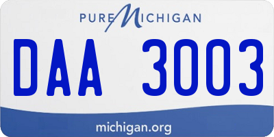 MI license plate DAA3003