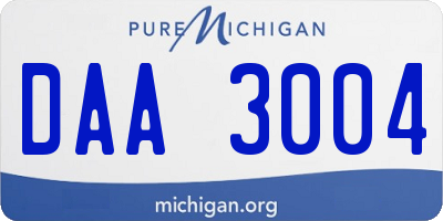 MI license plate DAA3004