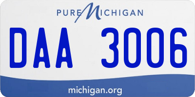 MI license plate DAA3006