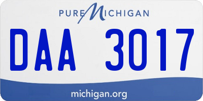 MI license plate DAA3017