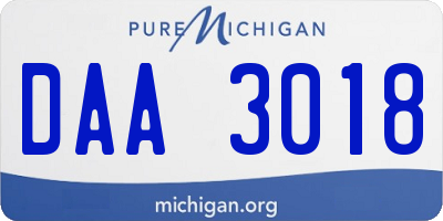 MI license plate DAA3018