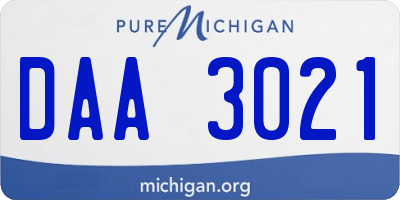 MI license plate DAA3021