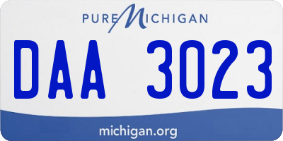 MI license plate DAA3023