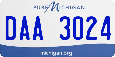 MI license plate DAA3024