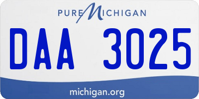 MI license plate DAA3025