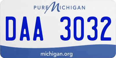 MI license plate DAA3032