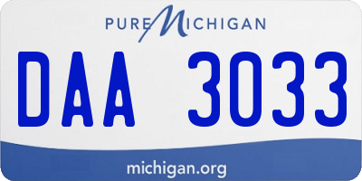 MI license plate DAA3033