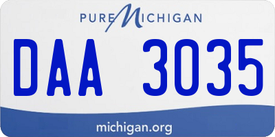 MI license plate DAA3035